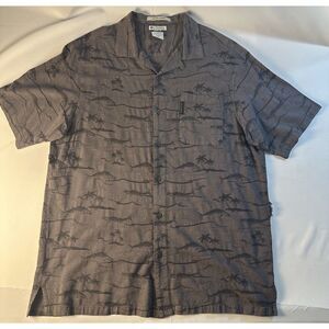 Columbia PFG River Lodge Shirt Mens XL Grey Button Up Fishing Tree Print‎